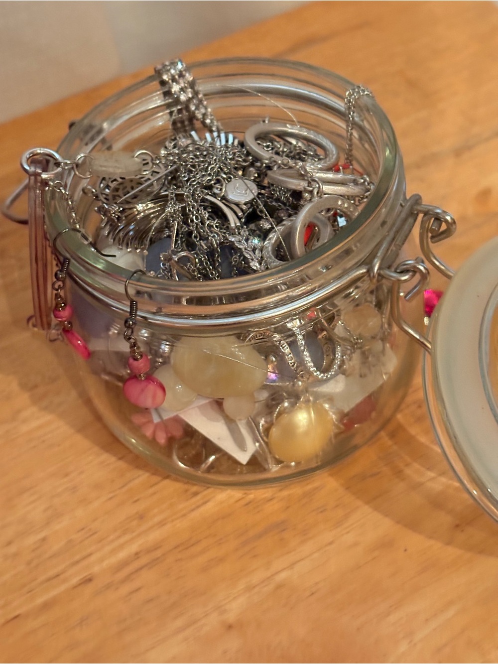 Mystery jewelry jars Silver-Tone with red and pink accent!